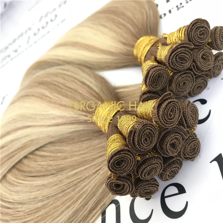 Custom color hand tied weft best hair extensions CNY016